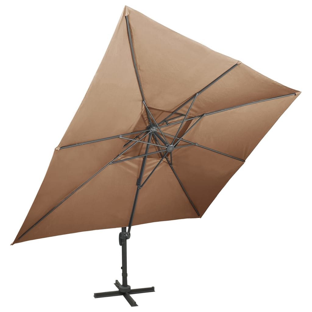 vidaXL Ampelschirm, Ampelschirm mit Lüftung 400x300 cm Taupe