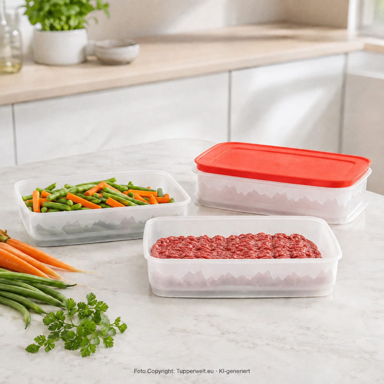 TUPPERWARE Vorratsdose Tupperware Freeze´N Fresh, Platzsparend einfrieren, Bonboniere, Schüttdose