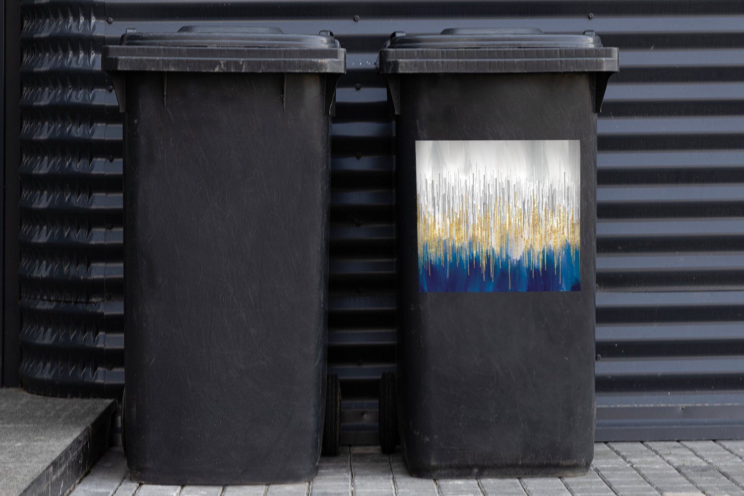 - - MuchoWow Mülleimer-aufkleber, Wandsticker Gemälde Abfalbehälter Mülltonne, Sticker, Container, (1 Abstrakt Öl St),
