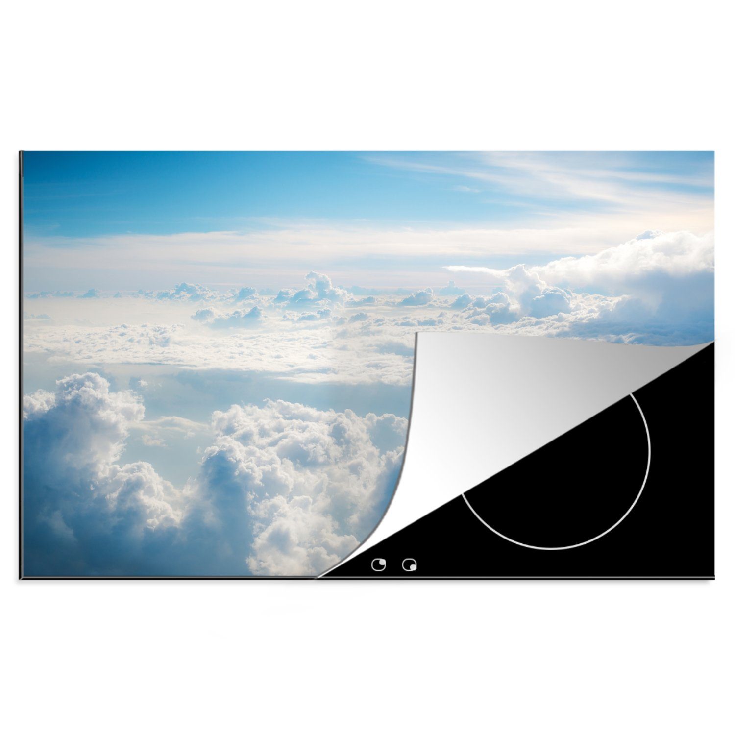 MuchoWow Herdblende-/Abdeckplatte Wolkendecke am Himmel, Vinyl, (1 tlg), 81x52 cm, Induktionskochfeld Schutz für die küche, Ceranfeldabdeckung