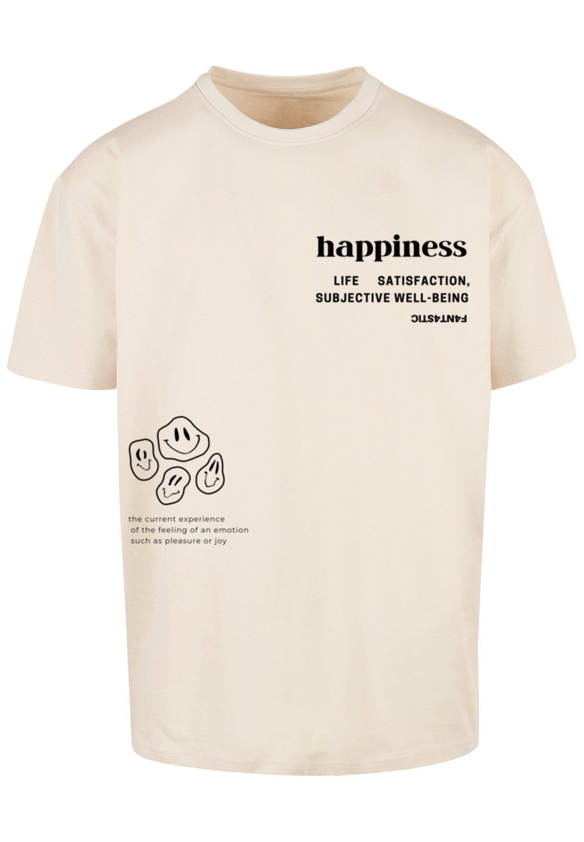 F4NT4STIC T-Shirt Print OVERSIZE sand TEE happiness