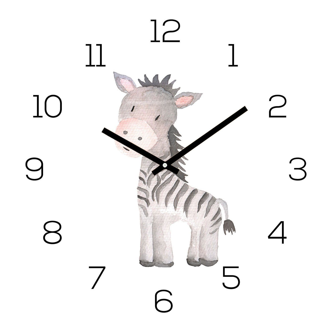 Levandeo® Wanduhr (Wanduhr Zootiere 30x30cm Zebra günstig online kaufen