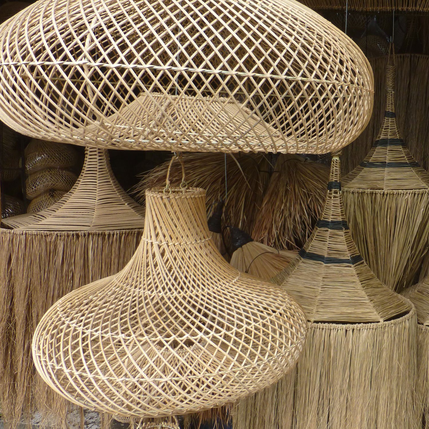 Moro Pendelleuchte Hängeleuchte, Beige Casa natur Rattan Deckenleuchten Designer MIA Lampe Handgefertigte Korbgeflecht Esszimmer Wohnzimmer ohne Boho, Leuchtmittel,