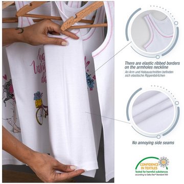LOREZA Unterhemd 5 Mädchen Unterhemden gerippt Unterwäsche 100% Baumwolle (Spar-Packung, 5-St)