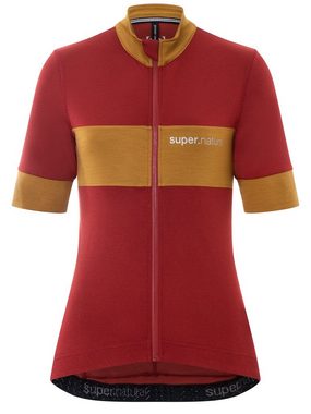 SUPER.NATURAL Radtrikot Merino Fahrradtrikot W GRAVA MAILLOT Merino-Materialmix mit reflektierenden Logos