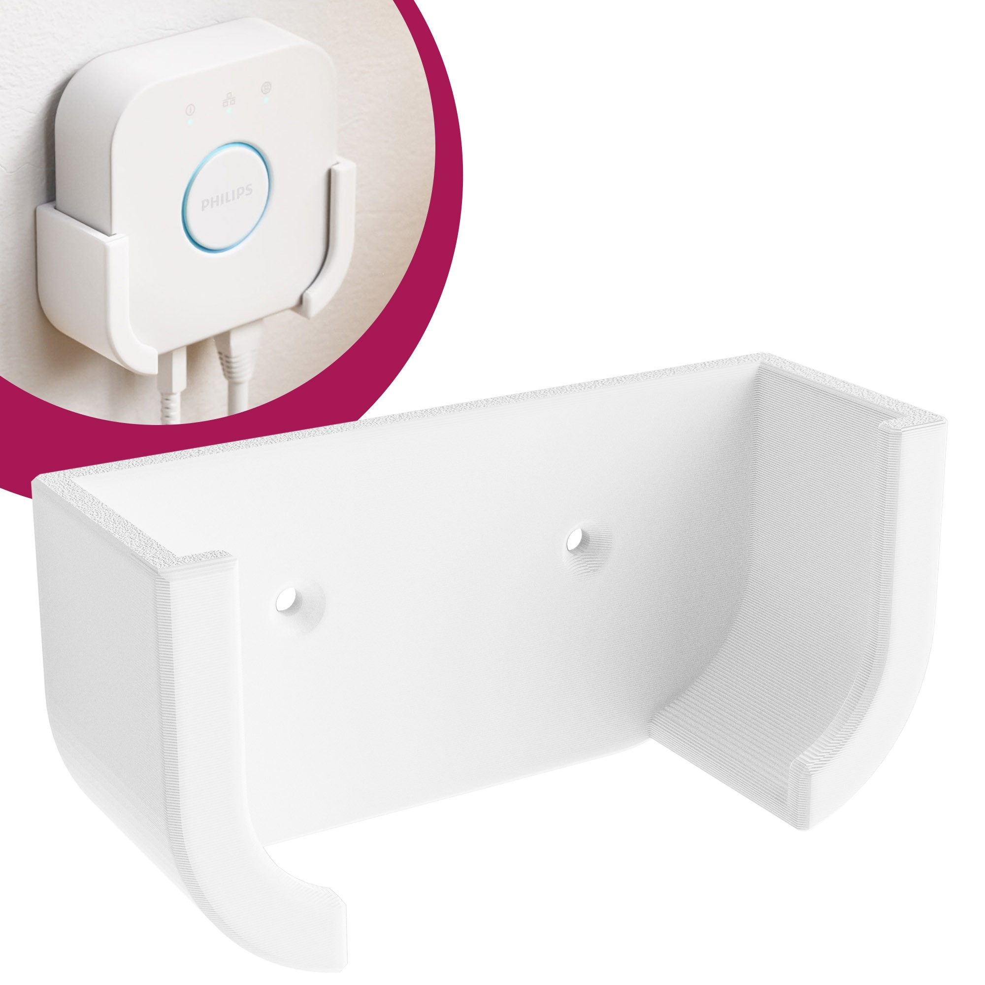 Wandhalterung Wandhalterung Smart Home Halter Weiß passend für Philips Hue Bridge