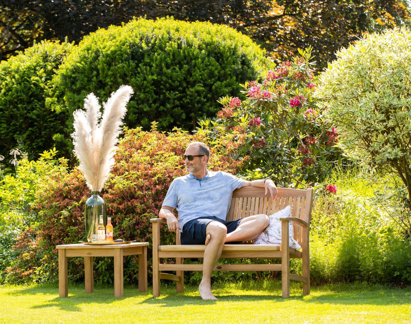 unbehandelter 60 Beistelltisch 60 und Wiechmann Teak Ablagetisch, Kai wetterfester Teak x Gartentisch Balkontisch nachhaltiger als cm