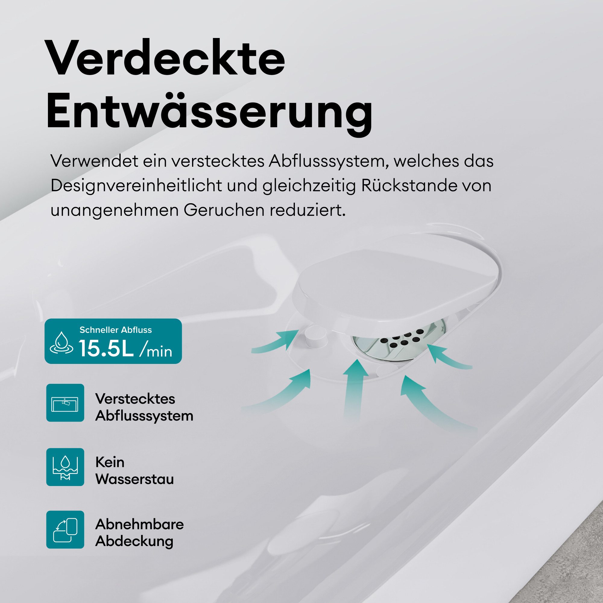 Mai & Mai Aufsatzwaschbecken Waschschale Oval Versteckter Abfluss Nano-Versiegelung DIN Col826, Aufsatzwaschbecken aus reinem Mineralguss – Bild 4 von 5