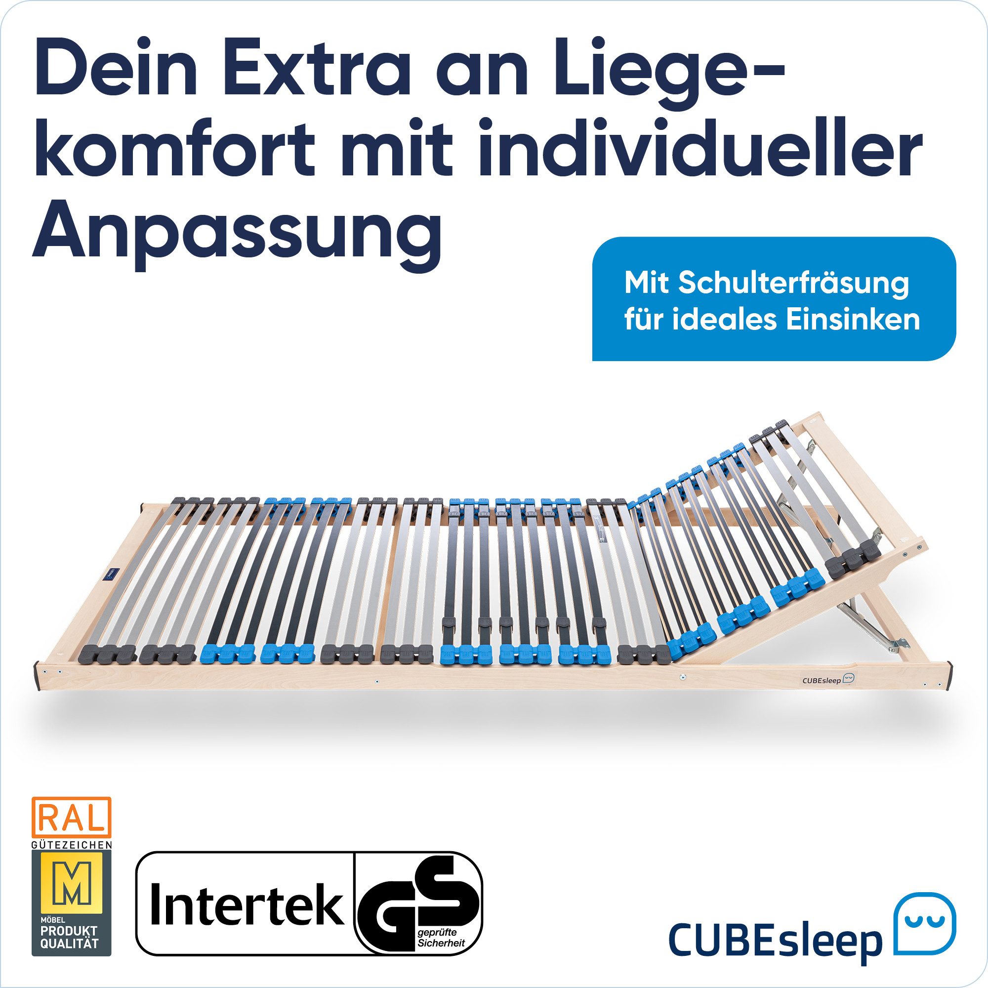 Lattenrost Pure Eco, CUBEsleep, Kopfteil verstellbar, Härteregulierung, Sch günstig online kaufen