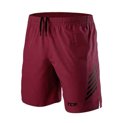 TCA Trainingsshorts TCA Herren Laufshorts mit Taschen - Rot (1-tlg)