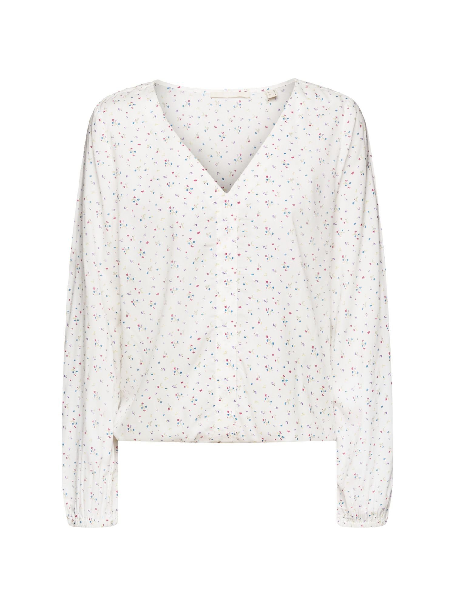 Langarmbluse Muster, Bluse WHITE edc by LENZING™ Esprit OFF ECOVERO™ mit