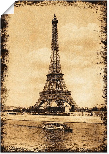 Artland Wandbild »Paris - Eiffelturm Vintage«, Gebäude (1 Stück), in vielen Größen & Produktarten -Leinwandbild, Poster, Wandaufkleber / Wandtattoo auch für Badezimmer geeignet-Otto