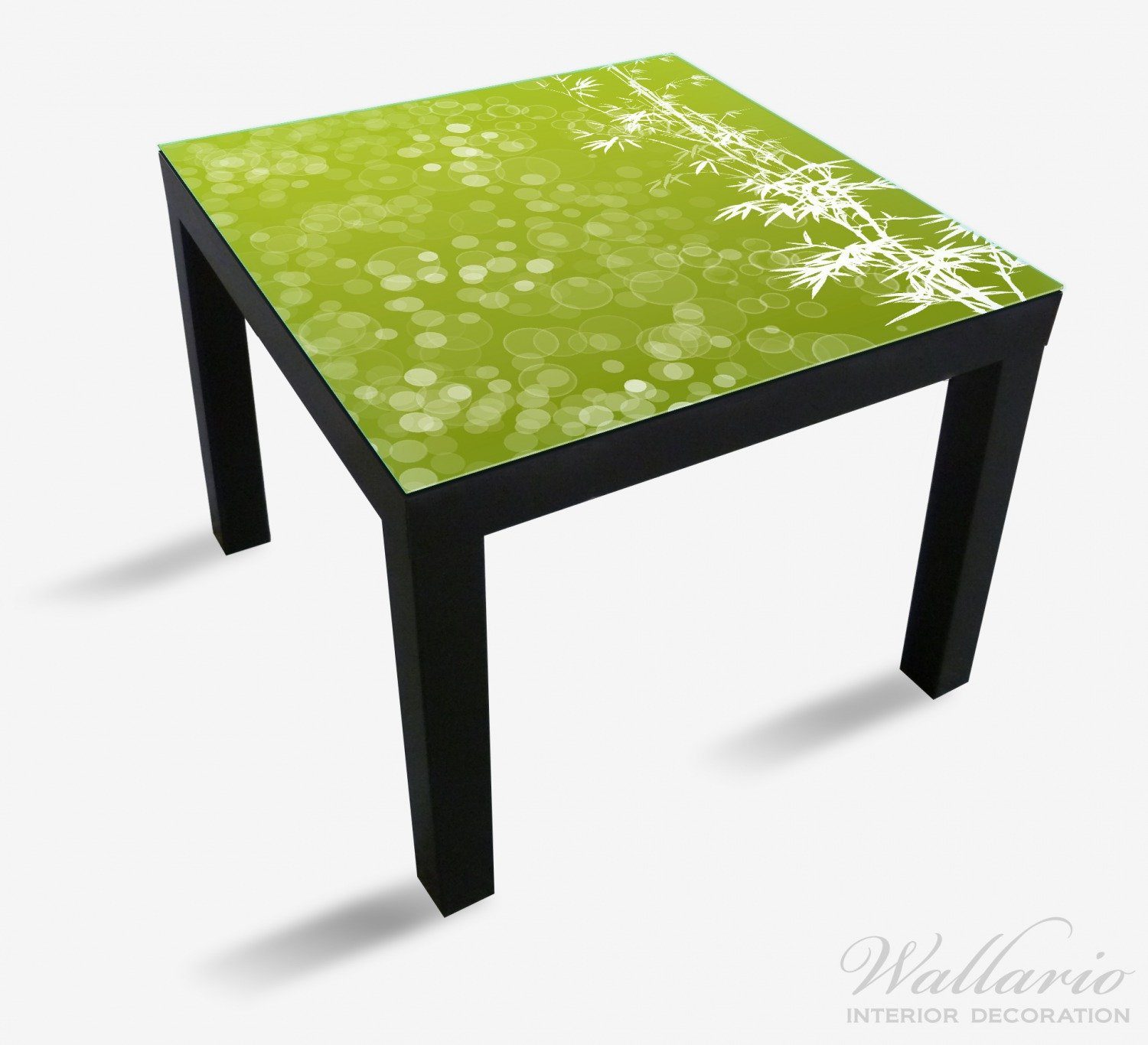 St), geeignet Ikea Bambusmuster Tisch für Wallario Tischplatte Lack grün-weiß (1