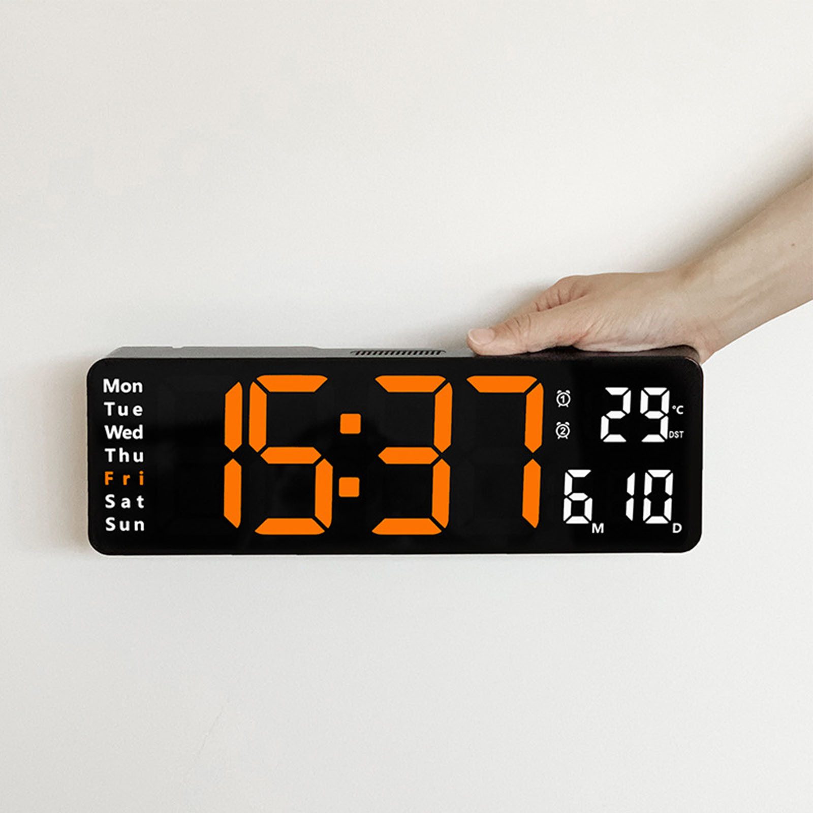 OKWISH Wanduhr 13 Zoll LED Digitale günstig online kaufen