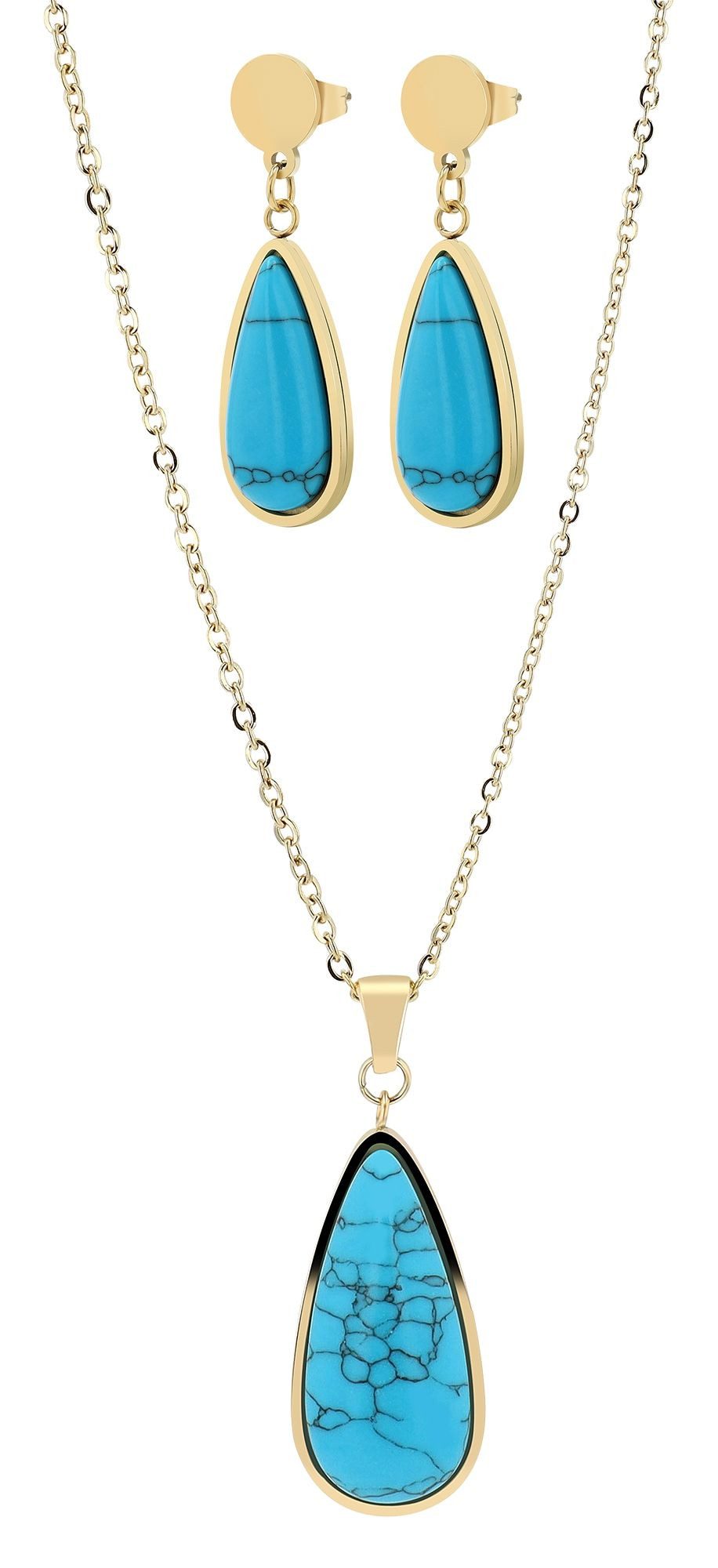 Schmuckset Mali Edelstahl, Türkis