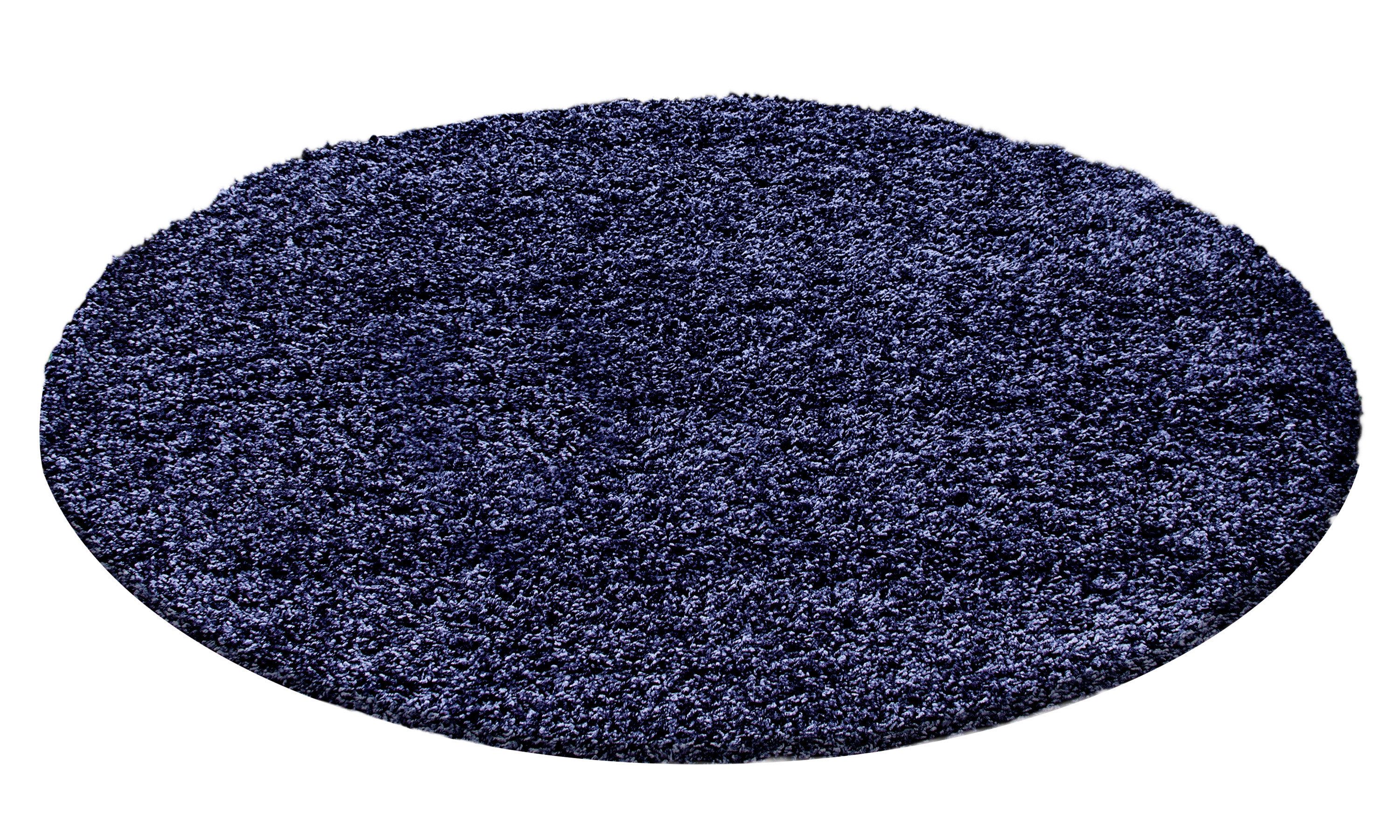 KADIMA DESIGN Teppich Unifarben Polypropylen Wohnzimmer Shaggy Teppich Hochflor, Rund, Höhe: 32 mm, Handwäsche, Rücken aus Jute, Gekettelt, 48500 Points/m2, 200x200cm