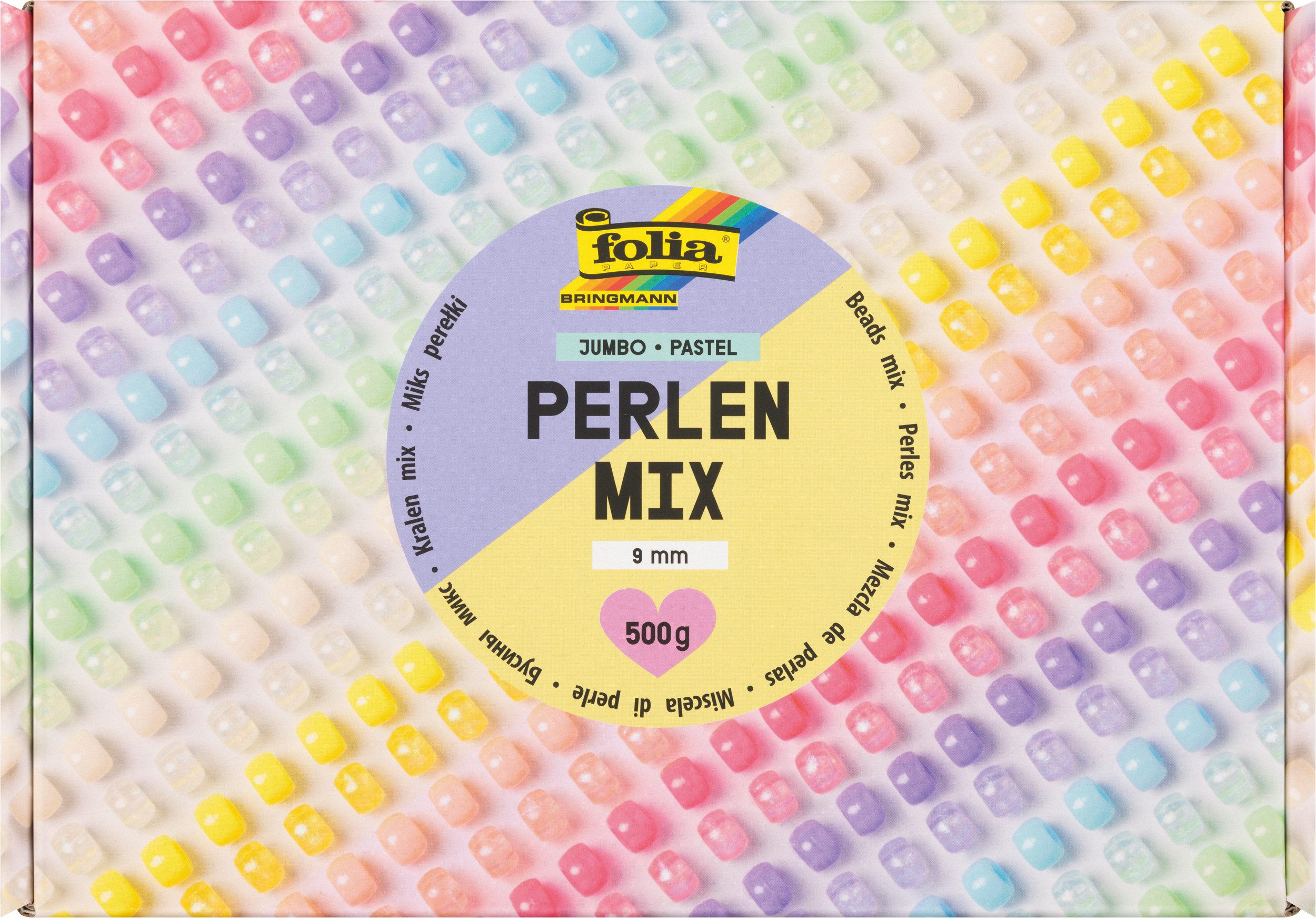 Folia Bastelperlen Jumbo Pack "Pastel", 500g