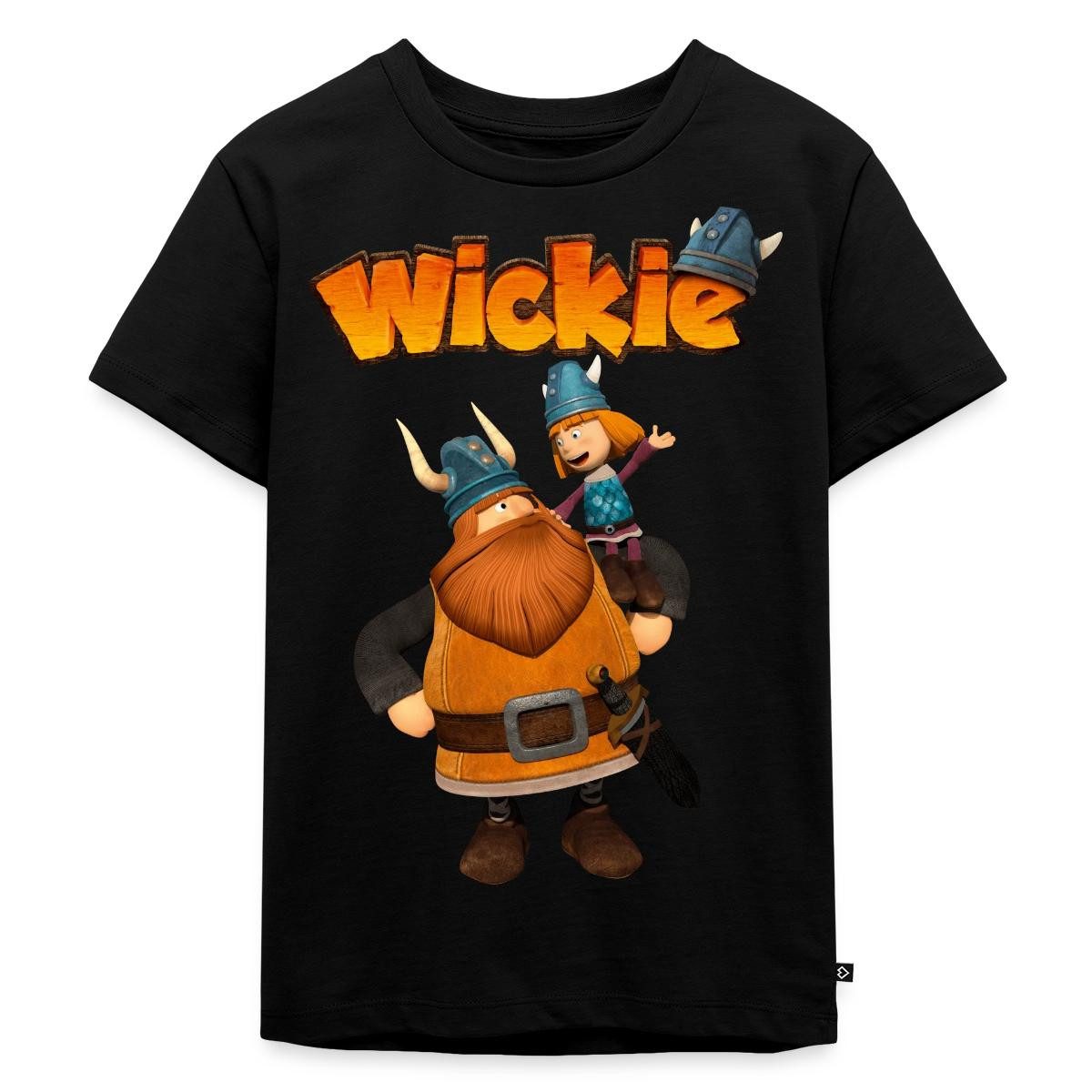 Spreadshirt T-Shirt Wickie Und Die Starken Männer Wickie Mit Papa Halvar Kinder Premium T- (1-tlg)