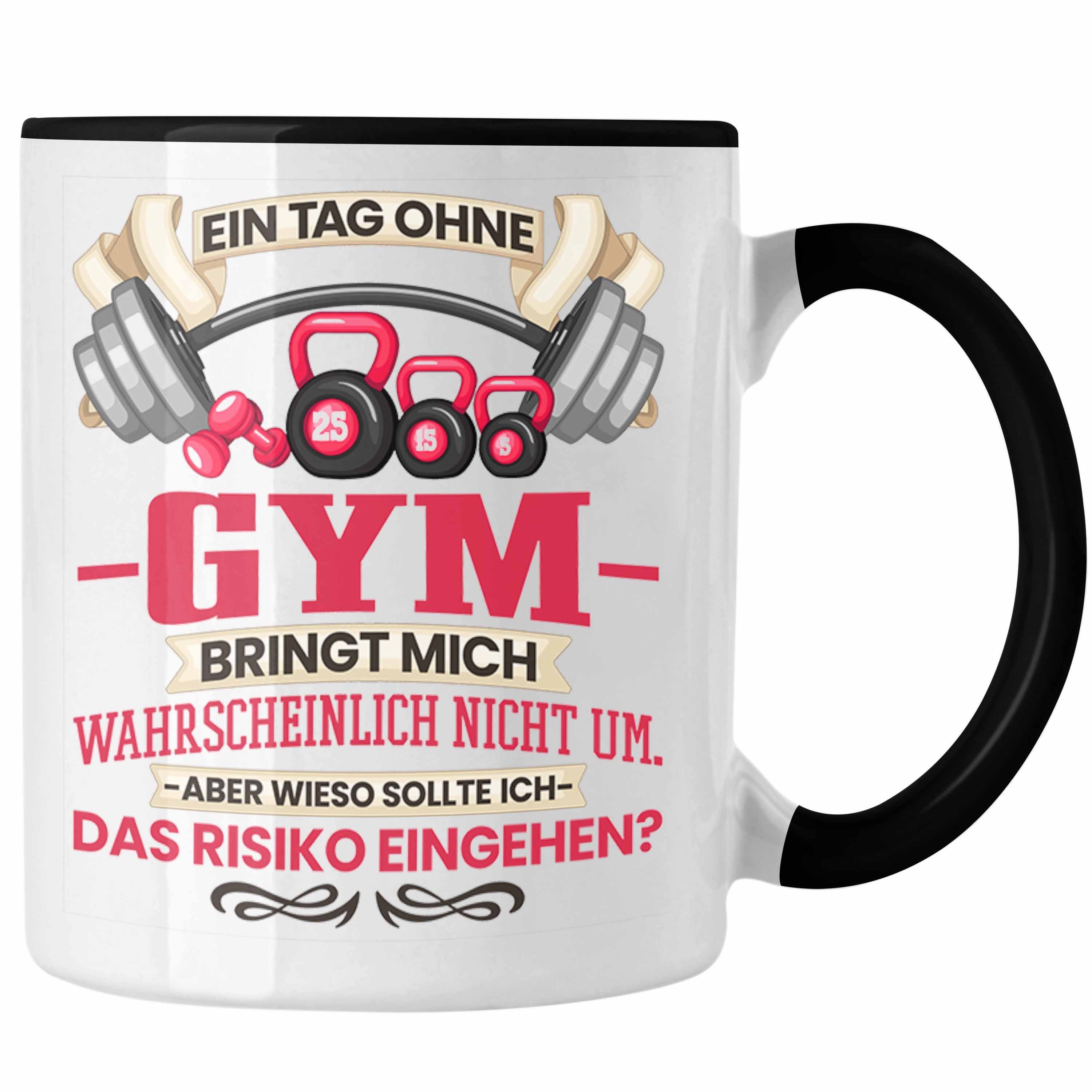 Trendation Tasse Trendation - Gym Tasse Geschenk Fitness Spruch Geschenkidee für Fitnes Schwarz
