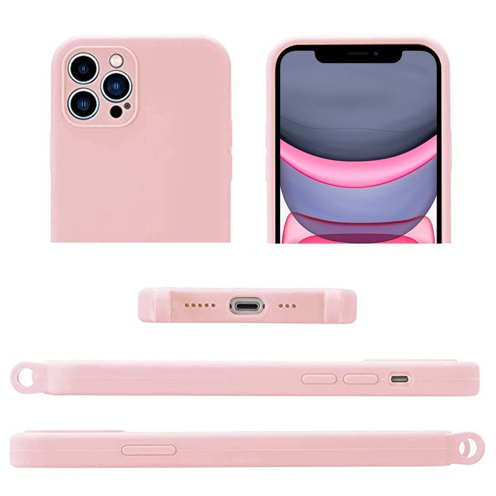 FITSU Handyhülle Handykette für Apple iPhone Hülle mit Band Handyband Case zum Umhängen, Hülle für iPhone 12 Pro, 12, 12 Mini, SE 2022, 11, XS, XR, X, 8, 7, 6