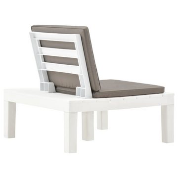 vidaXL Gartenstuhl Garten-Lounge-Stuhl mit Sitzpolster Kunststoff Weiß (1 St)