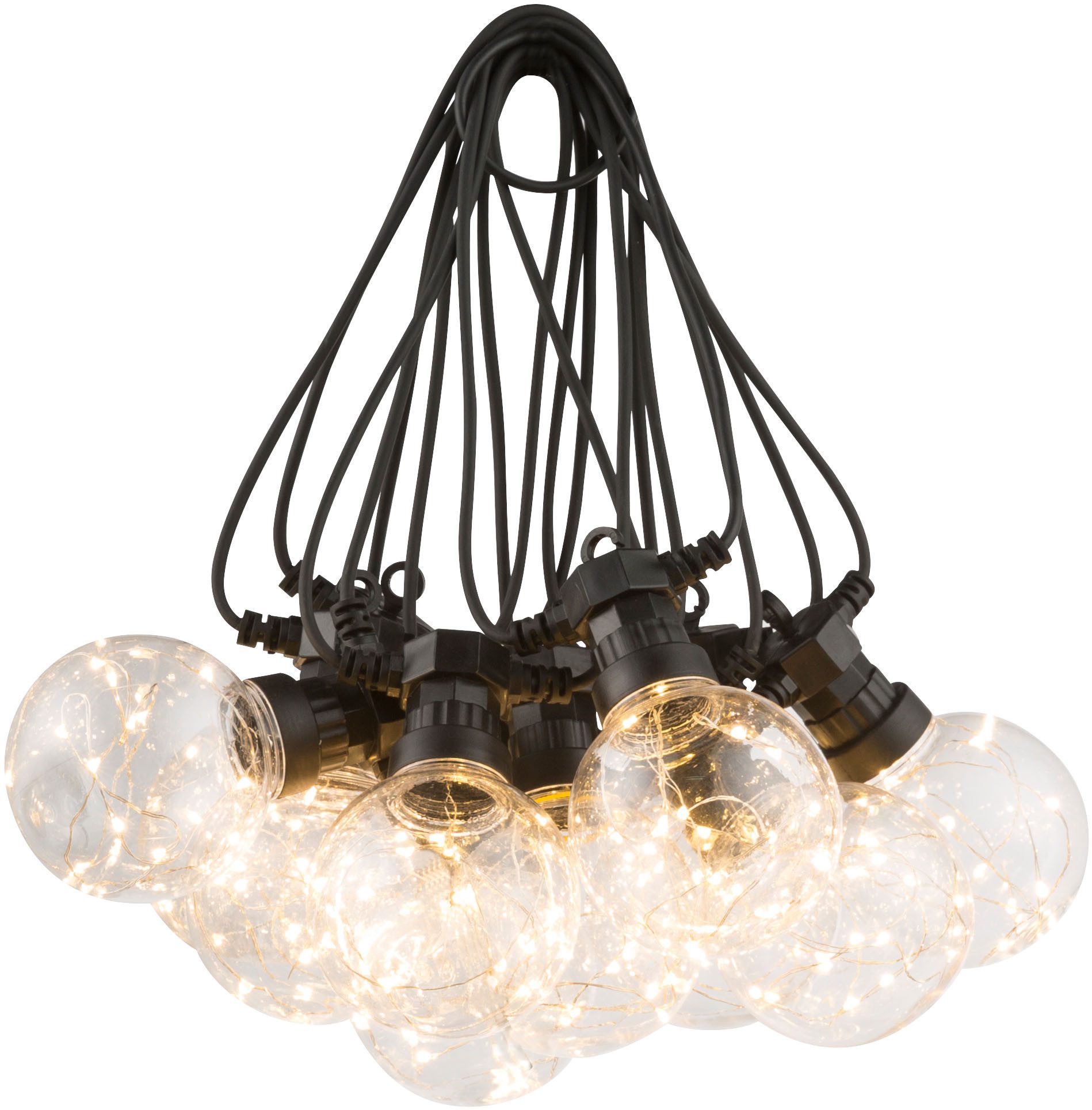 GLOBO LIGHTING LED-Lichterkette ALMAGA, Kette/10 Leuchtmittel/2700K/schwarz günstig online kaufen