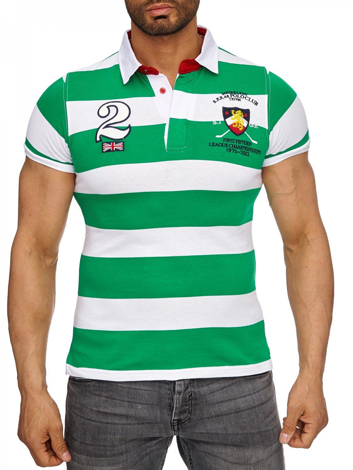 Egomaxx Poloshirt Polo Kragen Gestreift H1851 günstig online kaufen