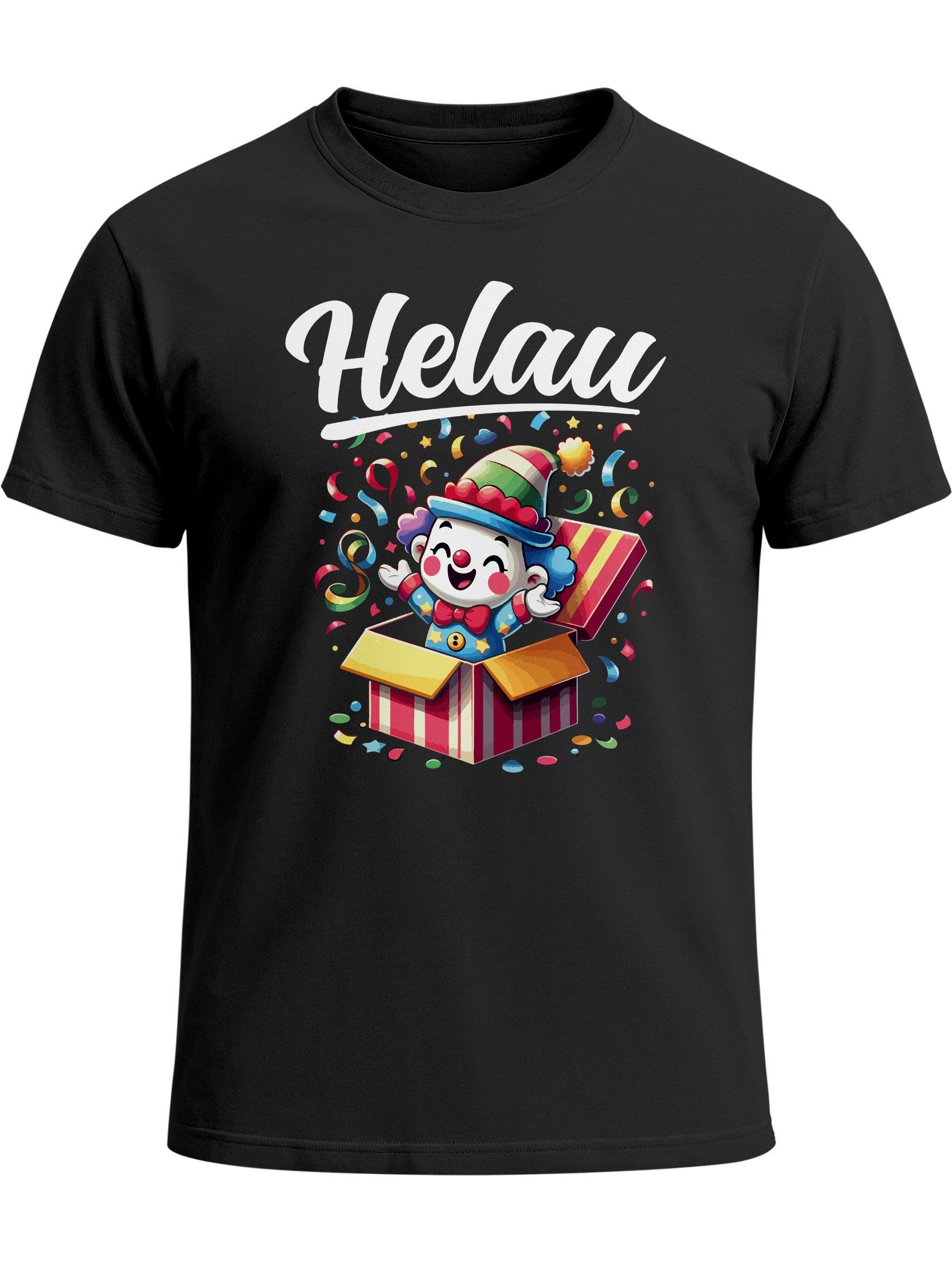 Print-Shirt Herren T-Shirt Fasching Karneval Kostüm-Ersatz Clown Verkleidung Last