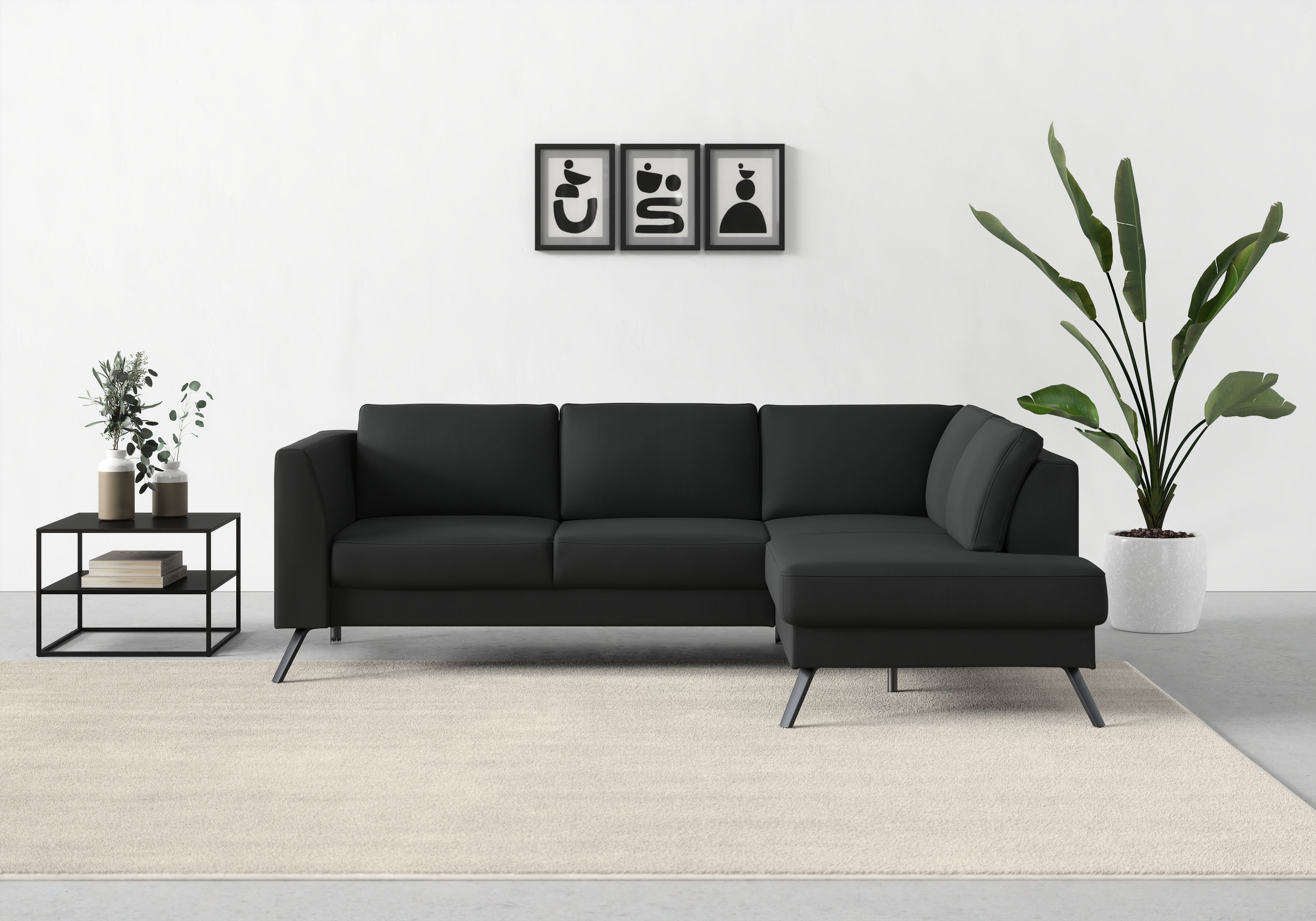 mit Sitztiefenverstellung Ecksofa und sit&more Federkern Lindholm,