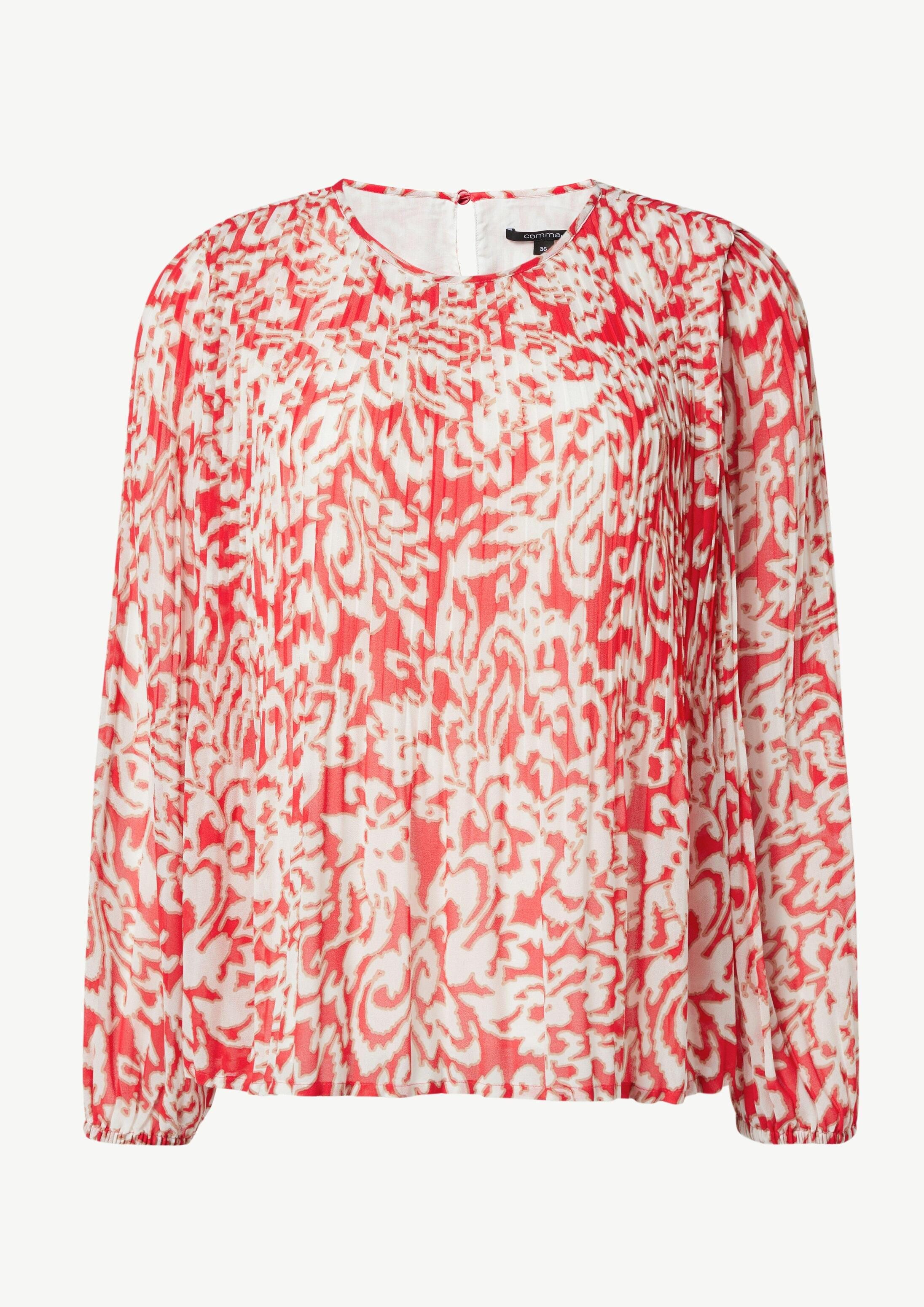 comma Langarmbluse Bluse Bluse aus Chiffon