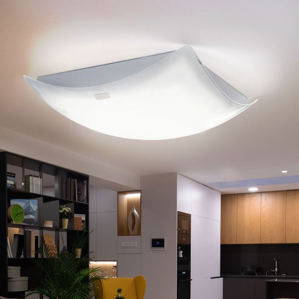 EGLO LED Deckenleuchte, LED-Leuchtmittel fest verbaut, Warmweiß, LED Decken Lampe Wohn Schlaf Zimmer Beleuchtung Kristall Dekor Glas