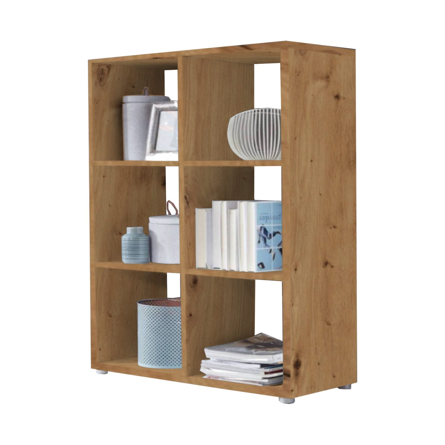 BMG Möbel Standregal NIZZA, Aktenregal, Würfelregal, Raumteiler mit 6 Fäche günstig online kaufen