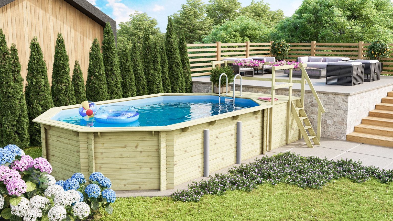 Karibu Pool Karibu Pool Steck- / Schraubsystem 8-eckig