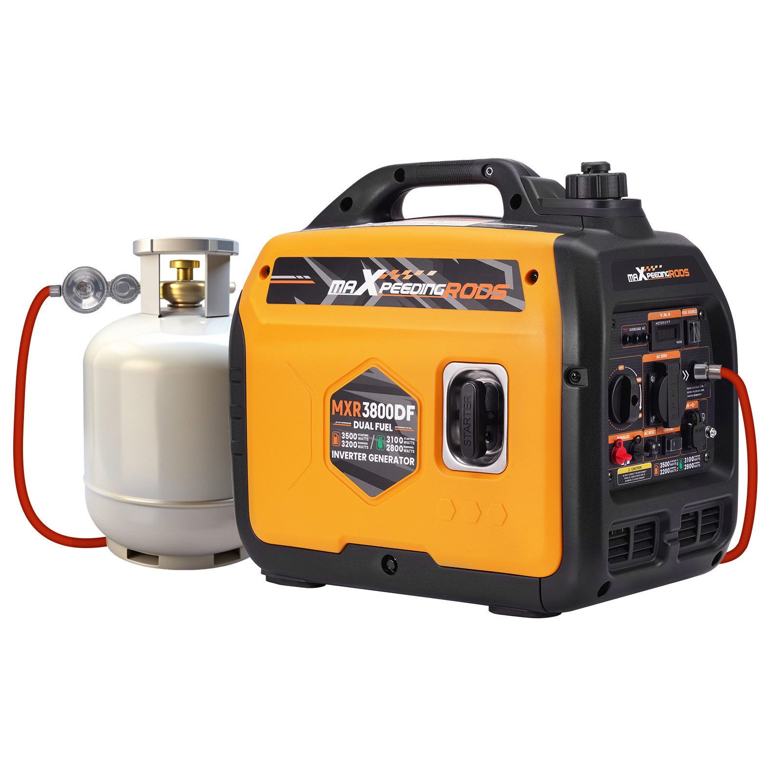 maXpeedingrods Stromerzeuger MXR3800DF, 3,5 in kW, Inverter Generator Benzin & LPG