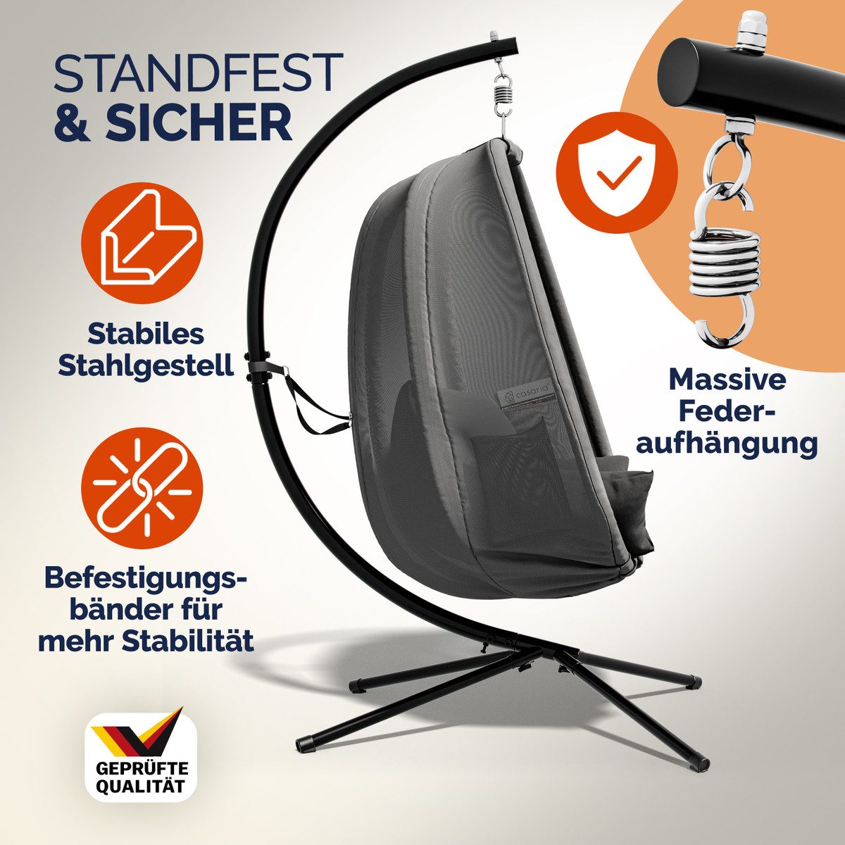 Casaria Hängesessel, mit Gestell 150kg belastbar günstig online kaufen