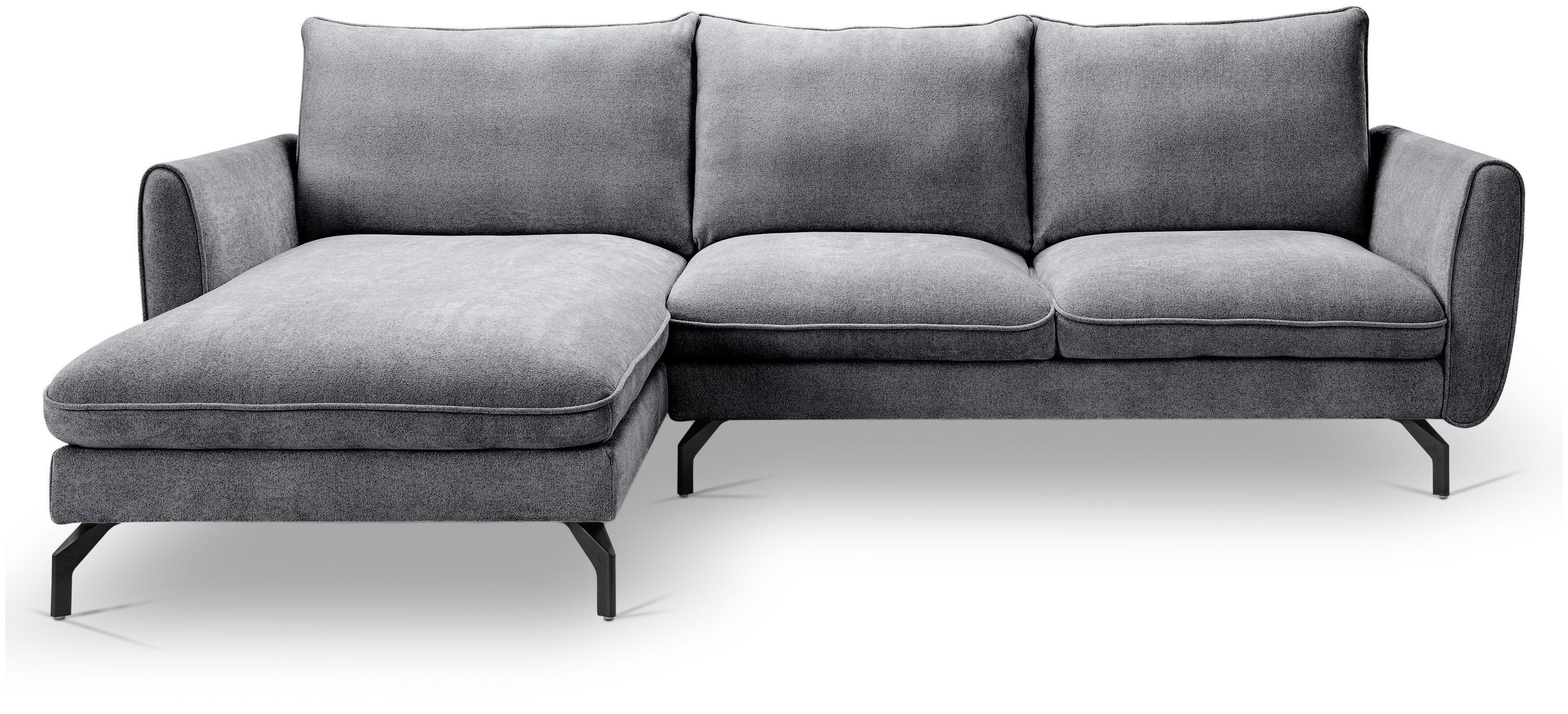 xonox.home Ecksofa, in L-Form Recamiere links aus Webstoff in grau B/H/T: 259x87x165cm