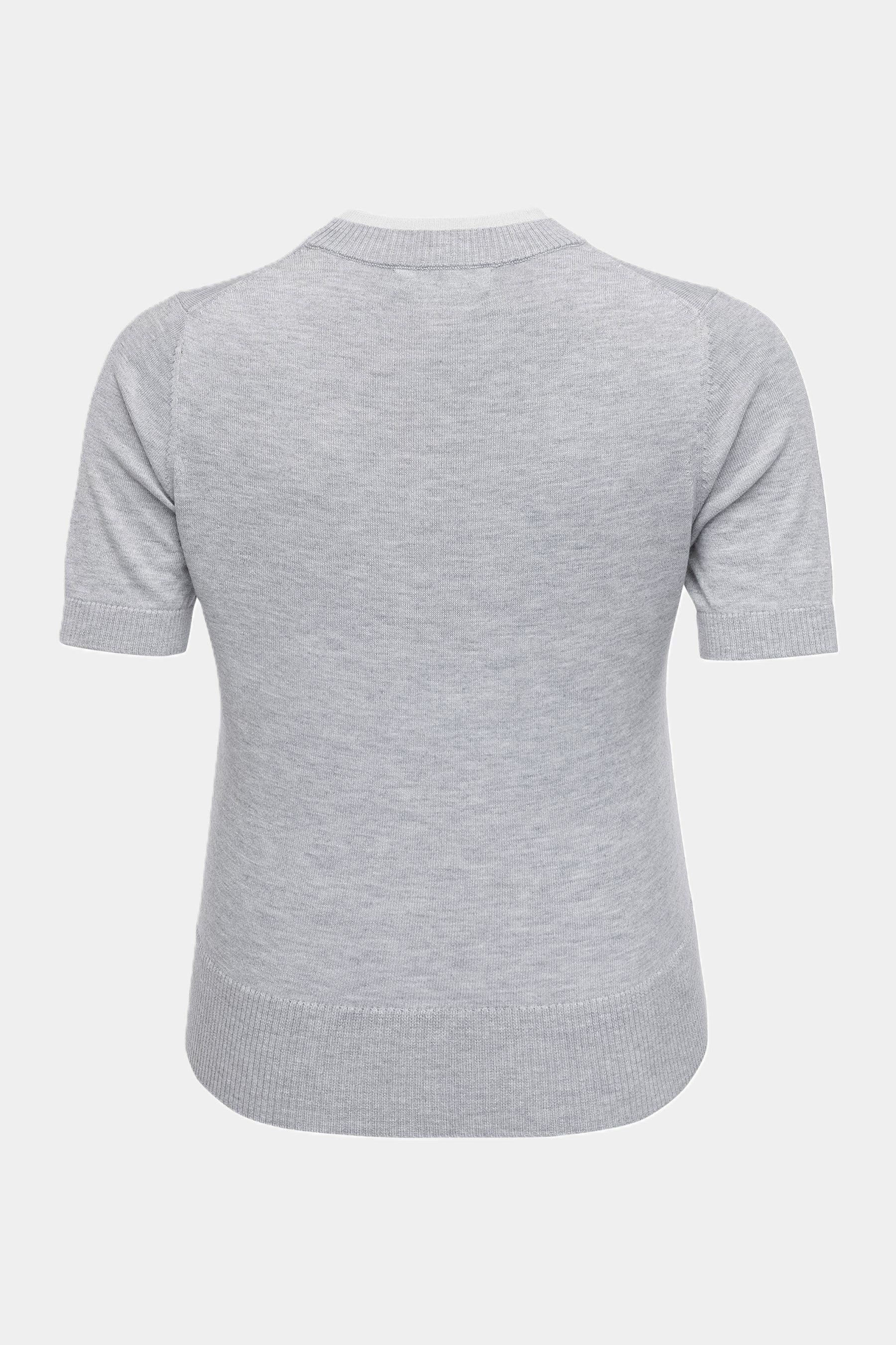 Cassis T-Shirt Cassis Strickshirt mit kurzen Ärmeln - LIGHT GREY