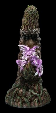 Figuren Shop GmbH Fantasy-Figur Drachen Figur schläft auf Mond - Amethyst Slumber LED - Dekofigur Fantasy