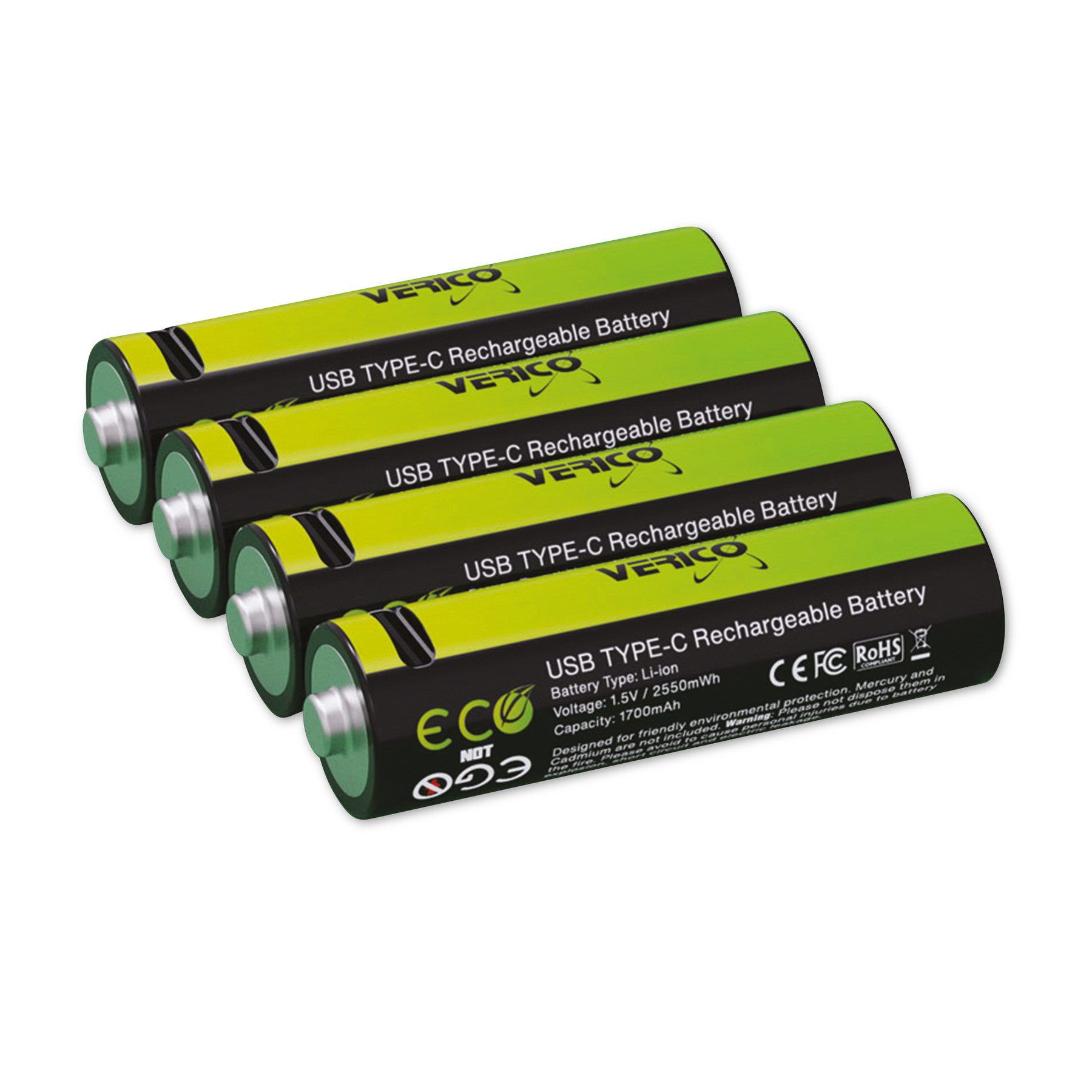 Verico VERICO LiIon-Akku Loop Energy AA, mit USB-C Buchse, 2er Pack Akku