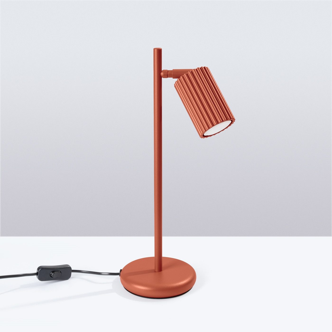 SOLLUX lighting Schreibtischlampe Tischlampe Karbon Roter Ocker, Nicht enthalten