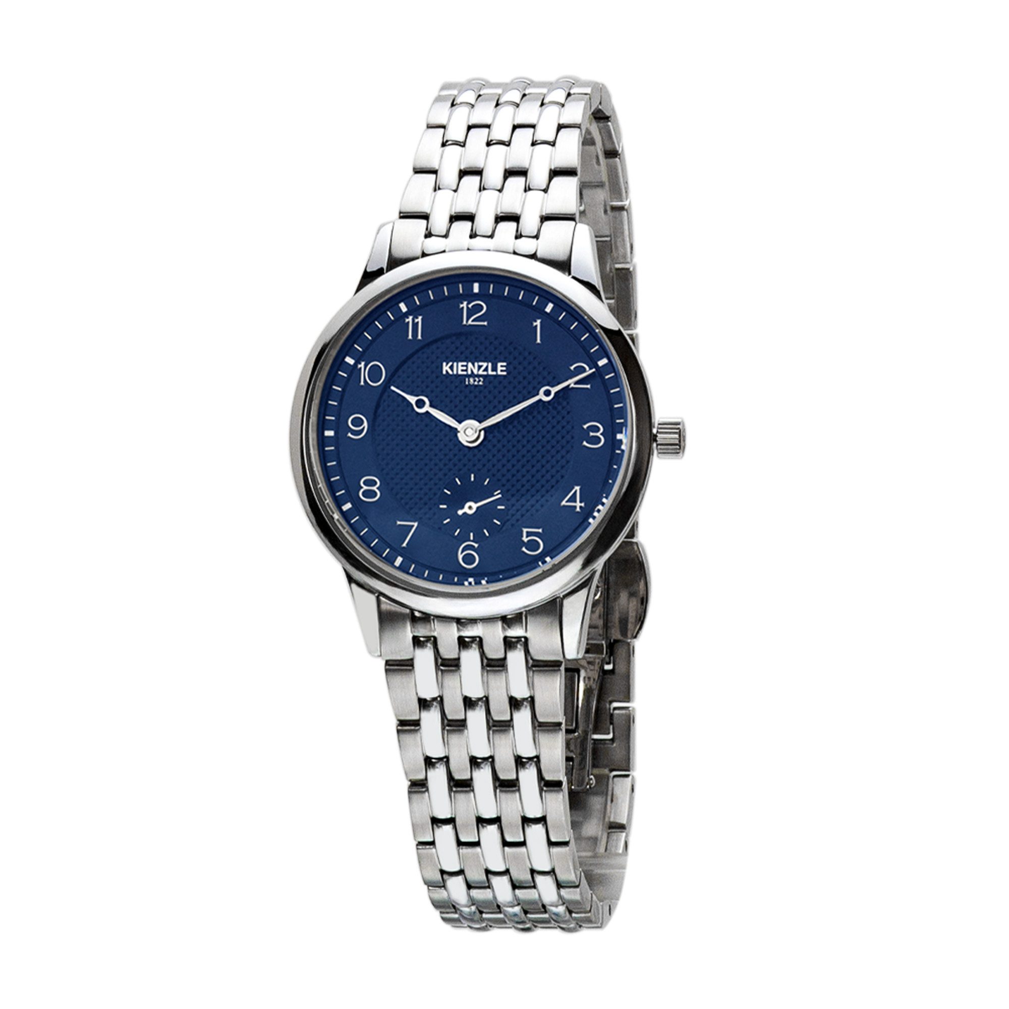 Kienzle Quarzuhr Lady Elegance Damenuhr ultraflach silber/blau