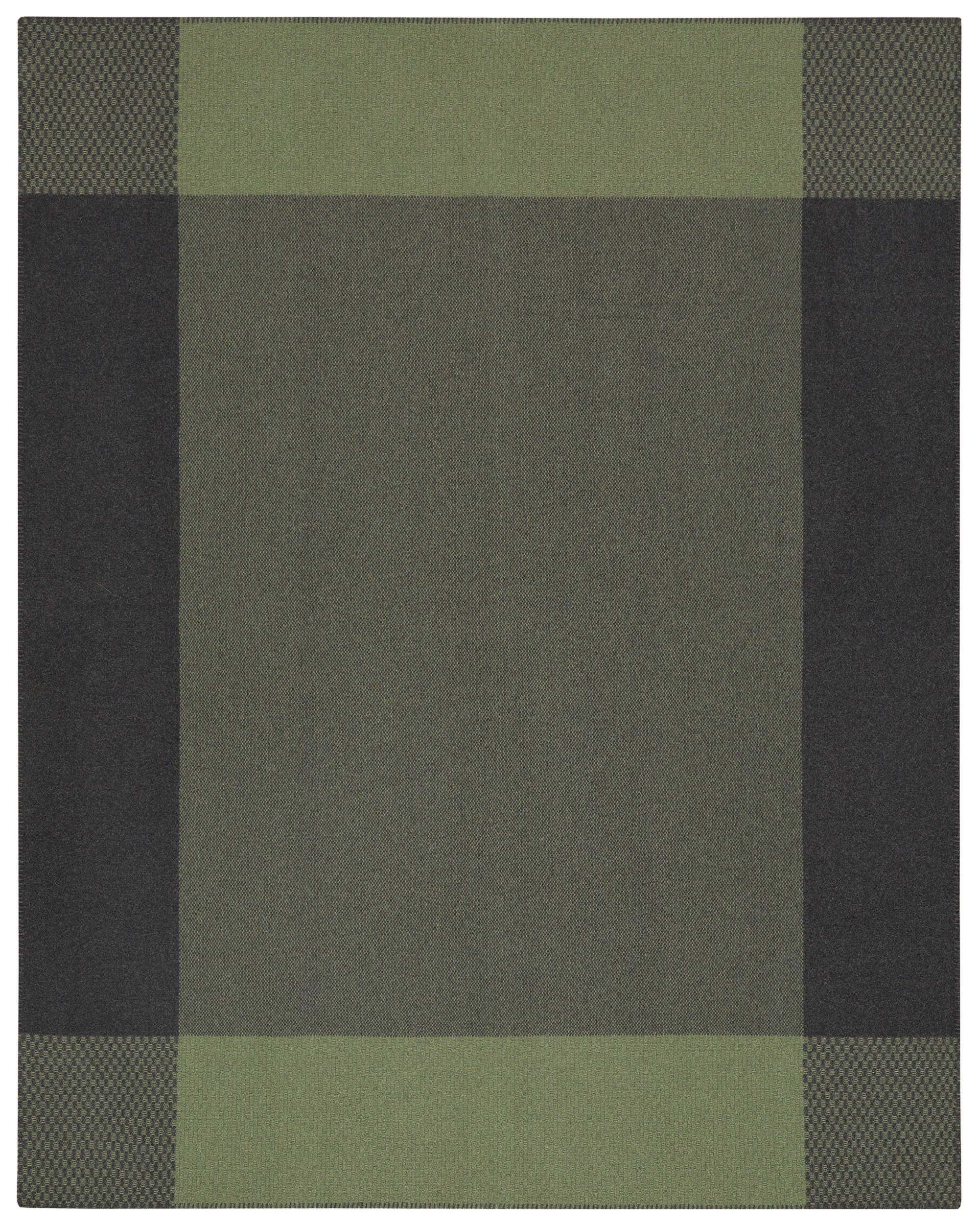 Wohndecke Plaid Frame green, Biederlack, exquisite Kuscheldecke aus reiner Merinowolle