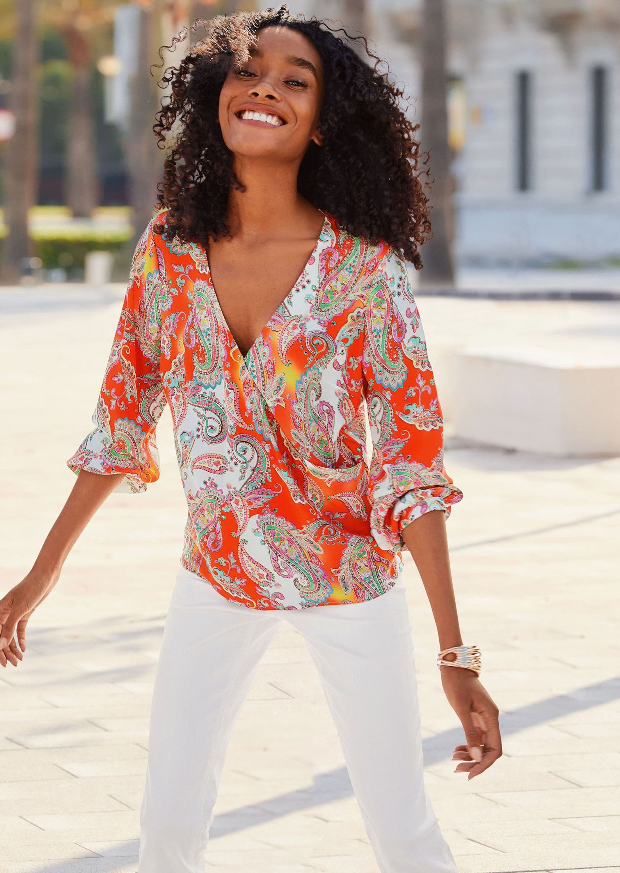 MADELEINE Langarmbluse Bluse mit Paisleymuster