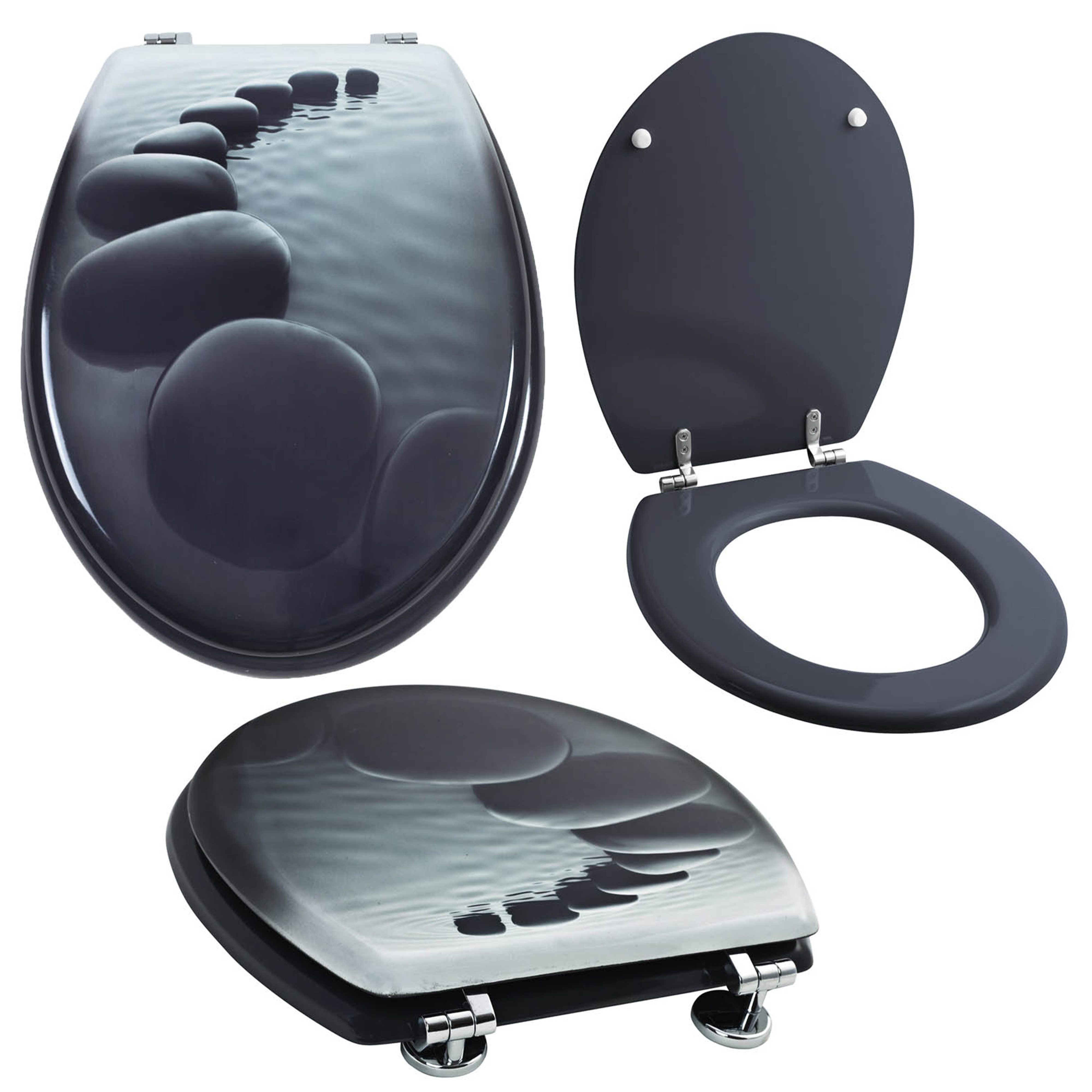 Grafner WC-Sitz WC Sitz aus MDF Toilettensitz mit Absenkautomatik verschiedene Motive, Absenkautomatik