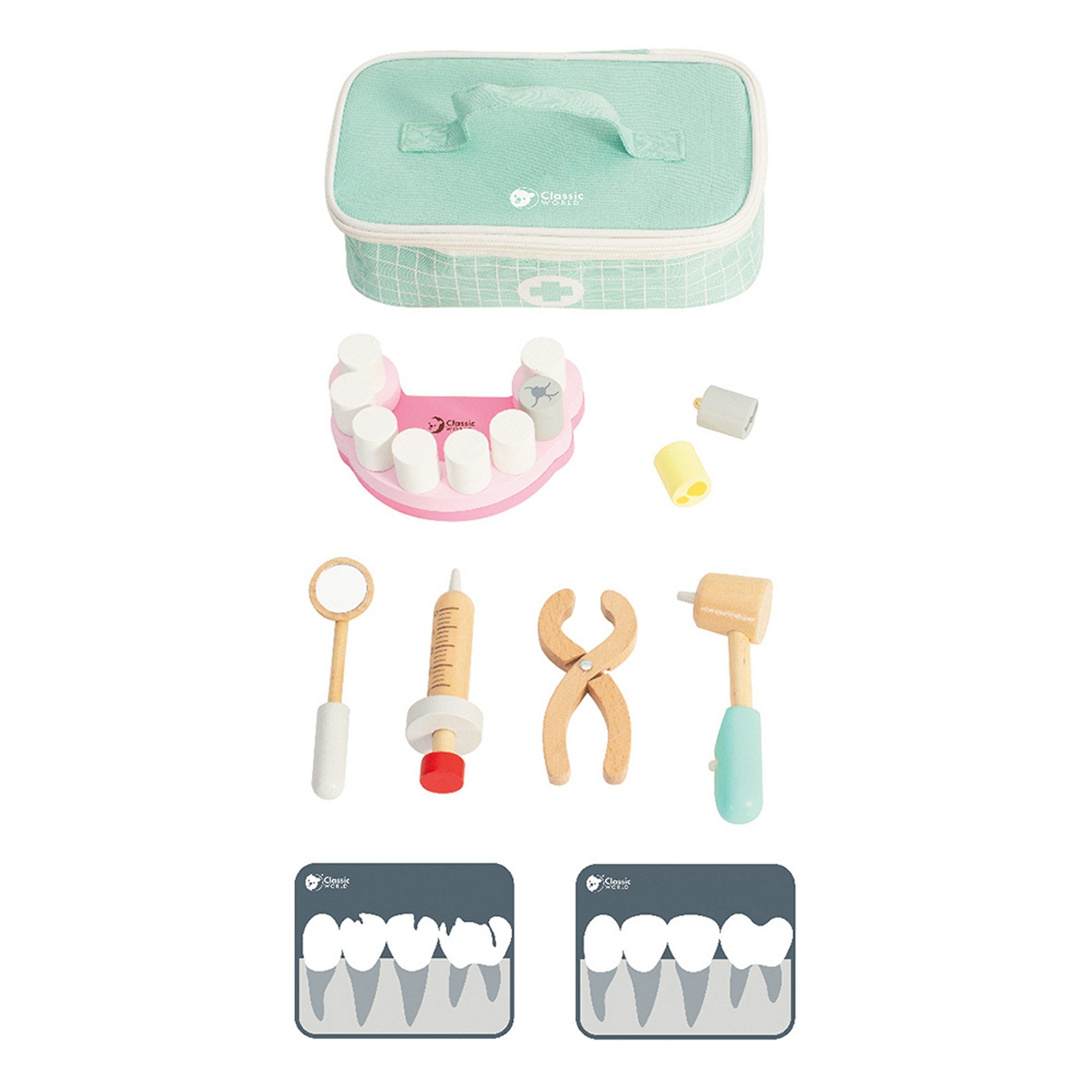 Spielzeug-Arztkoffer Classic World - Mein Zahnarzt Set - 23x13,5x7,5cm - ab 3 Jahre