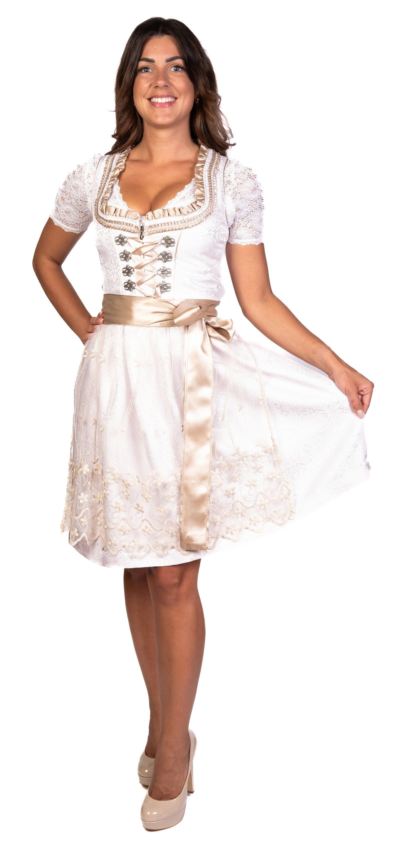 TRACHTL Dirndl Trachtl Beatrice IN Weiss/Gold 2.TLG mehr