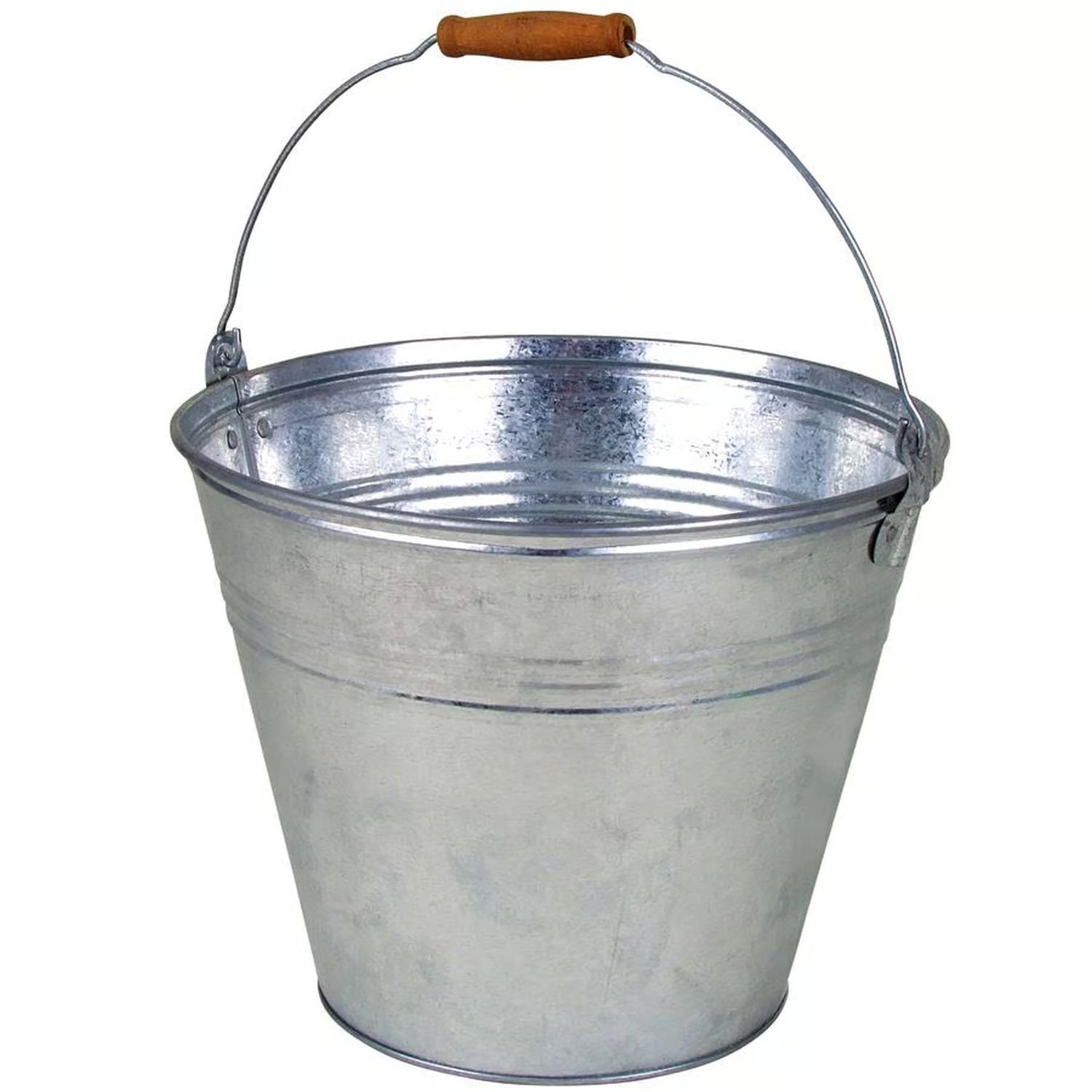 sesua Eiseimer Zinkeimer Metalleimer 10 Liter 27 x 25 cm Bierkühler mit Holzgriff