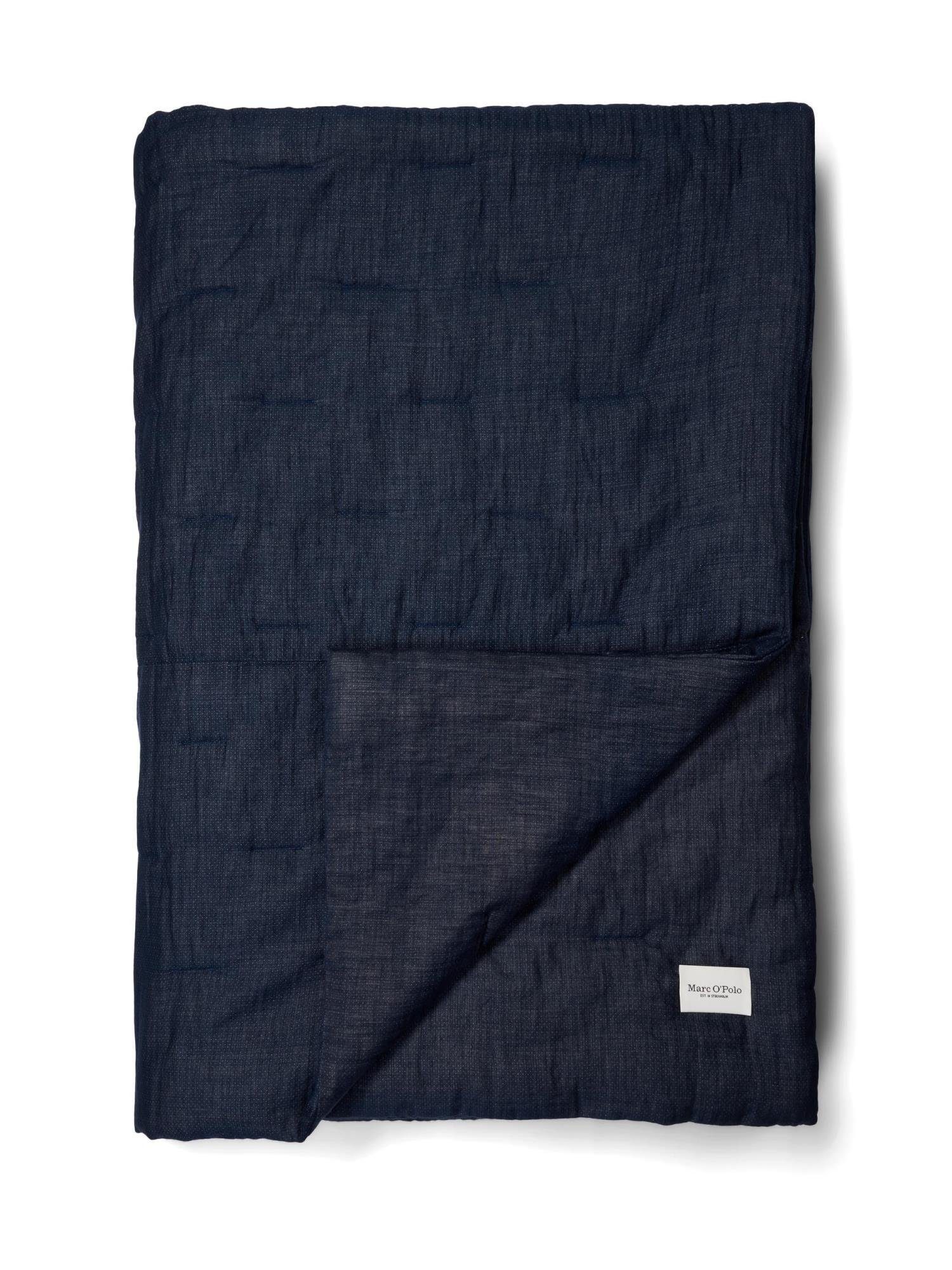 Tagesdecke Soletta, Marc O'Polo Home, aus strapazierfähigem Modal und Bio-Baumwolle Dark Navy