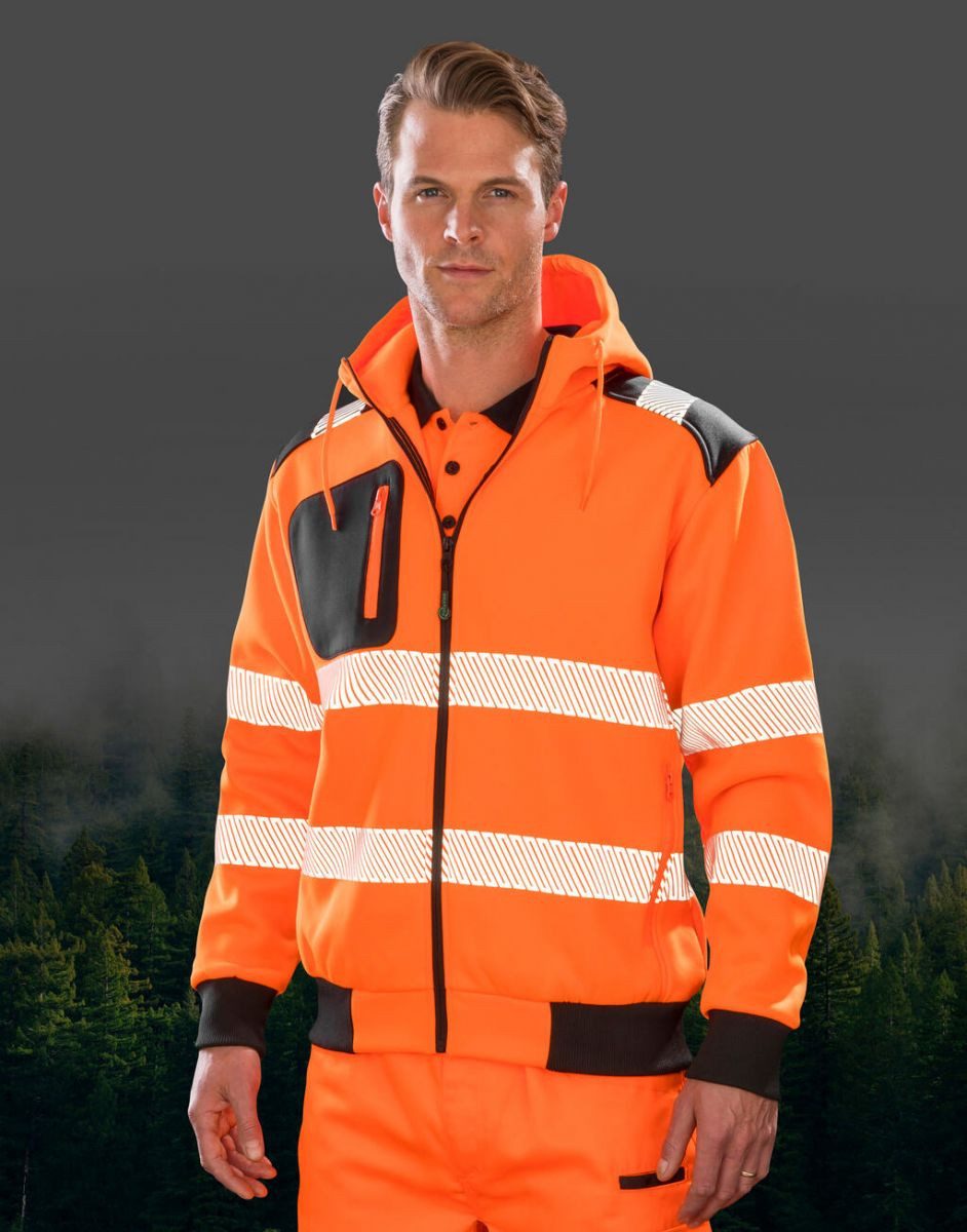 Result Arbeitsjacke Recycled Robust Safety Hoody - Sicherheitsjacke mit Kapuze – Bild 4 von 4