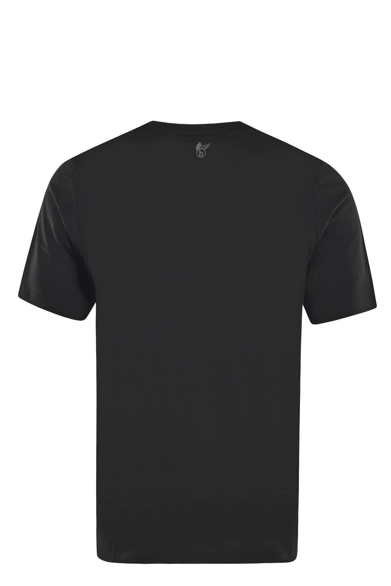 T-Shirt, Kurzarm T-Shirt - Basic, Hajo 2er Pack Schwarz Herren